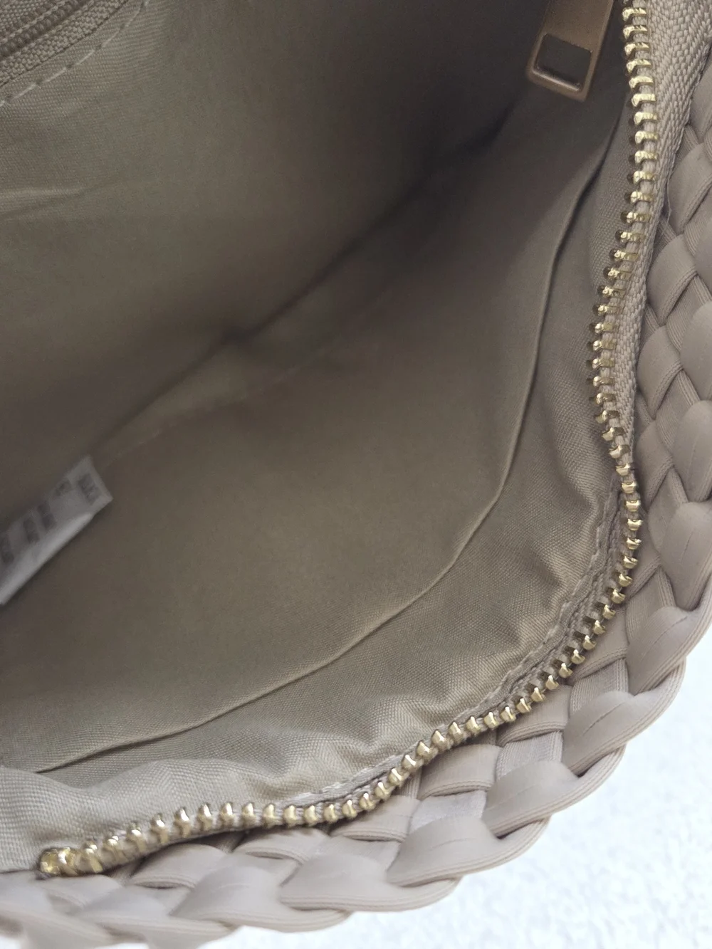 Woven Taupe Hobo Bag with Matching Pouch